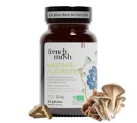 French Mush Duo Maïtaké Pleurote Bio - 56 Gélules Vegan - Satiété, Digestion & Métabolisme - Extraits Concentrés 50/50 (20% Bêta-Glucanes) - 2 Gélules/Jour - 100% Bio & Fabriqué en France