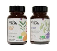 French Mush - Pack Focus & Immunité Gélules - Lion’s Mane & Chaga Bio - 112 Gélules Vegan - Extraits de Champignons - Testés en Laboratoire