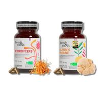 French Mush - Pack Mental & Énergie - Lion’s Mane & Cordyceps Bio - 112 Gélules Vegan - Extraits de Champignons - Testés en Laboratoire
