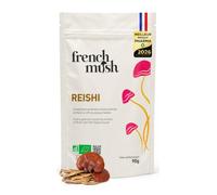 French Mush Reishi Bio Poudre - 90 g Vegan | Relaxation, Sommeil Réparateur, Bien-Être, Ganoderma lucidum, Doypack, Se Mélange aux Boissons, Fabriqué en France