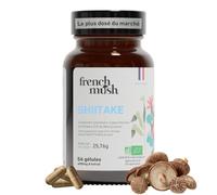 French Mush Shiitaké Bio - 56 Gélules Vegan - Immunité, Digestion & Bien-Être Général - Extrait Concentré de Shiitaké (Lentinula edodes), 2 Gélules/Jour, 100% Bio & Fabriqué en France.