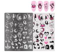 French Nails Art Stamping Plate Fleurs Timbres Pochoir Papillon Lignes Manucure Outil Art Décoration Papillon Ongles Stamps Pochoirs
