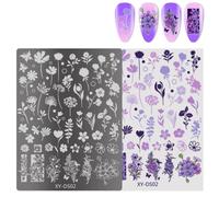 French Nails Stamping Plaques Nail Stamps Pochoirs Fleurs Ongles Plaques Manucure Imprimer Pochoirs Ongles Art Tampon Outil