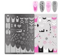 French Nails Stamping Plaques Nail Stamps Pochoirs Fleurs Ongles Plaques Manucure Imprimer Pochoirs Ongles Art Tampon Outil