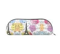 French Paris Tour Trousse de Maquillage Imprimé Tour Eiffel Trousse à Crayons Élégante Trousse à Crayons pour Femme Sac Cosmétique Voyage, argent métallique, Talla única, Trousse de toilette