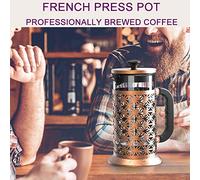 French Press, cafetière de 1000 ml en acier inoxydable et verre, machine à café de camping portable pour la maison, le bureau et le plein air
