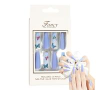 French Press On Nails - Press On Nails Réutilisable, Press On Nails Cercueil long, Press On Nails Ballet Press, Press On Nails Ballet Cercueil Couverture Complète, Faux Ongles Réutilisables Longue