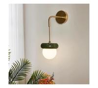 French Retro Style Jade Bedside Reading Wall Sconce Modern Glass Ball Shade Aisle Wall Light Indoor Decor Adjustable Led Wall Lamp Fixtures For Bedroom