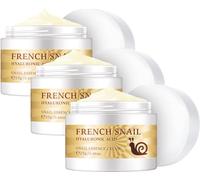 French Snail Repair Cream, Snail Extract Secretion Hyaluronic Acid Moisture Facial Cream, Snail Serum Mask for Natural Skin Care Deep Hydration (3pcs)