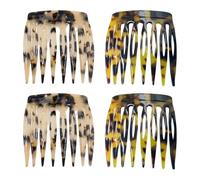 French Styles Lot de 4 peignes à cheveux en acétate finition brillante Accessoires pour chignons chignons femmes