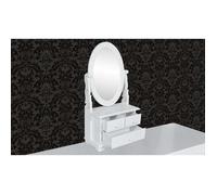 @FRENCH Table de Maquillage/chambre Coiffeuse avec miroir pivotant ovale MDF 8209600