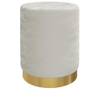 @FRENCH Tabouret Coiffeuse salon - TOP VENTES - Tabouret de rangement rond Gris clair Velours 31x37cm 5634432