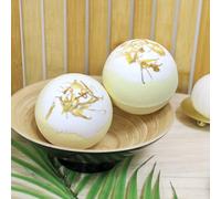 French Tendance - Bombe de Bain Moussant - Fleurs Séchées - Relaxant - Aromatherapie - Cadeau Esthétique et Raffiné - Senteur Vanille - 150 gr