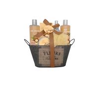 French Tendance - Coffret Cadeau Baignoire Vintage : Gel Douche 300 ml - Bain Moussant 300ml - Sels de Bain 100 g - Fleur de Douche - Brume Corporelle 140 ml - Lait Corporel 120 ml - Parfum Argan