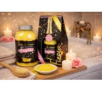 French Tendance Coffret Sels de Bain Vanille 450g - Bouteille Champagne Fiesta - Idée Cadeau Femme Noël - Coffret Bien-Être Relaxation Spa Maison