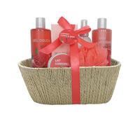 French Tendance - Coffret Soin Grenade - Bain Moussant 300ml, Gel Douche, Lait Corps, Brume, Sels de Bain - Cadeau Femme Beauté, Soin Corps, Bien Etre - Kit Cocooning Panier Grenade