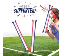 French Tendance - Paire de Clap Clap - Baton Gonflable Supporter France - Pour Applaudisseur - Bleu Blanc Rouge - Tube Plastique 60 x 10 x 10 cm