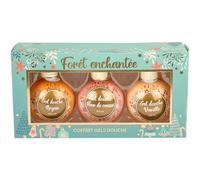 French Tendance - Trio Gels Douche Forêt Enchantée 100ml - Argan, Fleur de Cerisier, Vanille - Kit Soin pour le Corps, Cocooning, Bain - Coffret Cadeau Femme Beauté Bien Etre - Format Voyage