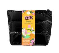 French Tendance - Trousse Cosmétique Beauty Fever | Gel Douche Jasmin, Brume Corporelle Monoï, Crème Mains Karité, Huile à Lèvres & Fleur de Douche | Coffret Beauté Femme