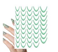 French Tip Autocollants pour ongles - En forme de lune - 3D - Bout des doigts français - Décoration de manucure pour femmes et filles