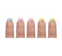 French Tip Gels Tips 3 en 1 x Coat Tips pré-appliqués Base Coat Cover Press on Nail Step Faux Ongles