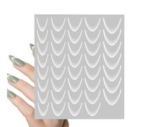 French Tip Nail Stickers, Colorful Self-Adhesive Naiļ art Decals DIY Kit