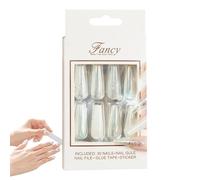 French Tip Press Nails | Ongles adhésifs acryliques extra longs, faux ongles à bande adhésive de ballet durable réutilisable pour extensions d'ongles