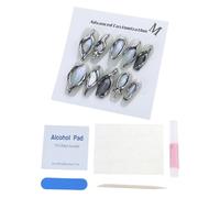 French Tip Press On Nails Ongles faits à la main Conseils artistiques avec effet de décoloration arc-en-ciel pour un look personnalisé