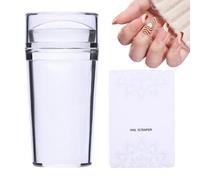 French Tip Stamp en silicone souple transparent avec grattoir | Kit de manucure pour salon de manucure, maison, voyage, mariage, spa, toilettage, fête, vacances d'été, quotidien