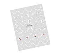 French Tips Nail Art Stickers Autocollants pour Ongles Décalcomanies Nœuds Lignes Ongles Autocollant Manucure Accessoires pour Décoration d'Ongles