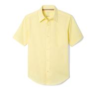 French Toast Boys' Short Sleeve Classic Poplin Dress Shirt (Standard & Husky), Yellow, 14