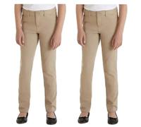 French Toast Youth Girl's 2-Pack Knit Uniform Pants (Khaki, 10)