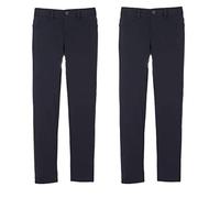 French Toast Youth Girl's 2-Pack Knit Uniform Pants (Navy, 7)