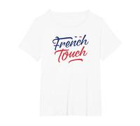 French Touch T-Shirt, Femme Grandes Tailles, Blanc, 2X