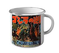 French Unicorn Mug Emaillé Metal Affiche Vintage Film Godzilla Raids Again Poster Ancien Cinema Retro