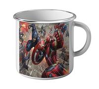 French Unicorn Mug Emaillé Metal Captain America Comics Vintage Civil War BD 70's