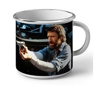 French Unicorn Mug Emaillé Metal Chuck Norris Film Action1988 Star Célébrité Hollywood