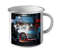 French Unicorn Mug Emaillé Metal Croquis Delorean Dmc-12 Film Retour Vers Le Futur Voiture