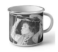 French Unicorn Mug Emaillé Metal Jimi Hendrix en Concert 1970 Guitare Rock Blues Retro