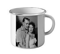French Unicorn Mug Emaillé Metal Stars Célèbres Hollywood Ava Gardner et Clark Gable Acteurs Cinéma Vintage 1