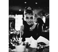 French Unicorn Poster Affiche Audrey Hepburn Beau Sourire Actrice Hollywood Star Photo Noir et Blanc