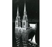 French Unicorn Poster Affiche La Cathedrale Engloutie Illustration Escher Litographie Debussy Illusion Optique