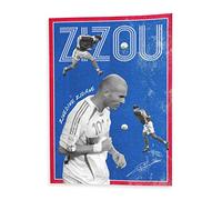 French Unicorn Poster Affiche Zidane Zizou Célébrité Collage Retro Football Star Vintage