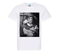 French Unicorn T-Shirt Homme Col Rond Coton Bio Jean Paul Belmondo Vintage Jeune Poussin Noir & Blanc