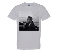 French Unicorn T-Shirt Homme Col Rond Coton Bio Paul Newman Voiture Style Acteur Photo Vintage Portrait Star