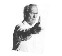 French Unicorn Tableau mural Impression sur Toile Photo de Star Célébrité Clint Eastwood Acteur Vieux Cinéma Original 2 (60 cm x 82 cm)