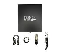 French Wine & Co - Tire-Bouchon Sommelier de Luxe | Coffret Cadeau Élégant | Acier Inoxydable & Bois Noble | Accessoire Vin Haut de Gamme pour Amateur de Vin & Sommelier