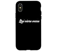 French Writing & Sayings: Qui vivra Verra French Word Coque pour iPhone X/XS