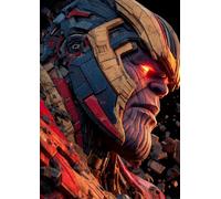 Frenchiart Affiche Métallique Marvel Thanos, 30 cm x 42 cm, avec Aimant Mural