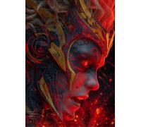 Frenchiart Affiche Métallique Wanda avec Aimant Mural, 30 x 42 cm, Design Marvel Sorcière Rouge